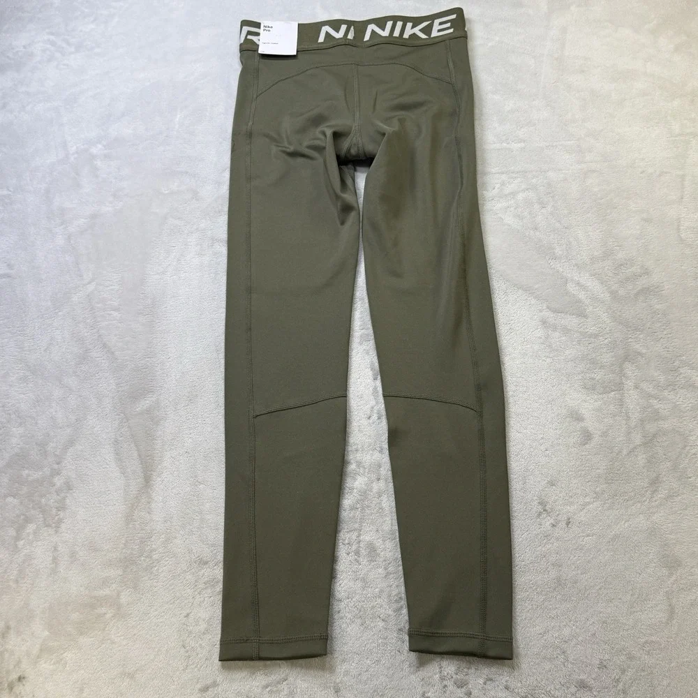 Nike Pro Training Leggings Youth Medium‎ Olive Green Compression Pants NWT
